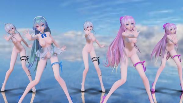 【MMD】V家女神全员裸舞！巨乳嫩穴颤抖 爆乳蜜臀狂摇